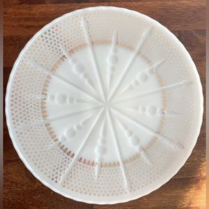 Vintage Anchor Hocking Milk Glass Pedestal Cake Plate